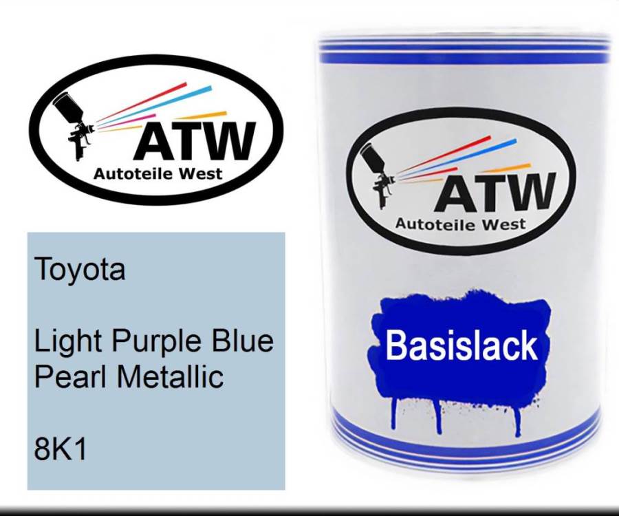 Toyota, Light Purple Blue Pearl Metallic, 8K1: 500ml Lackdose, von ATW Autoteile West.